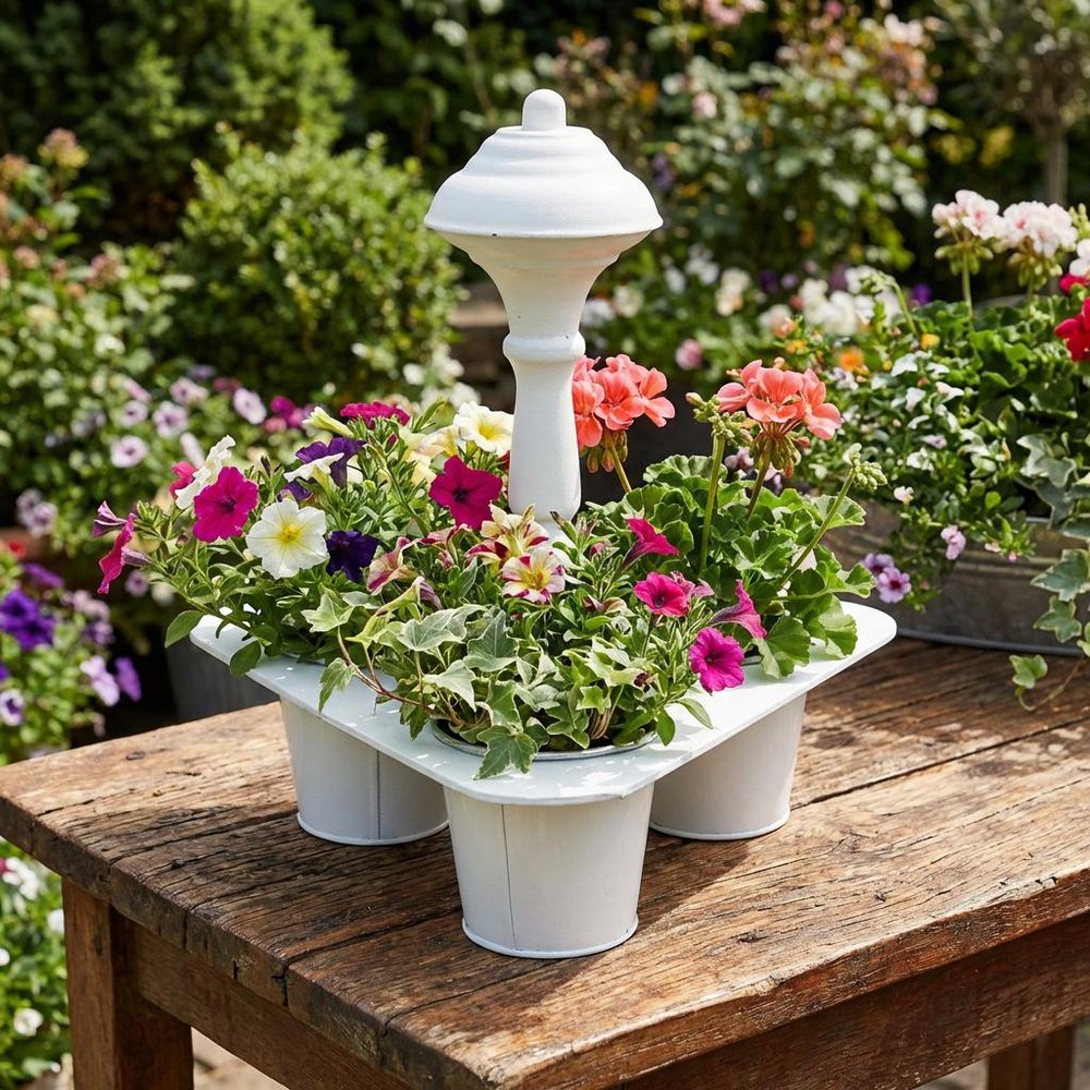 11" White Metal Garden Accents Accessories