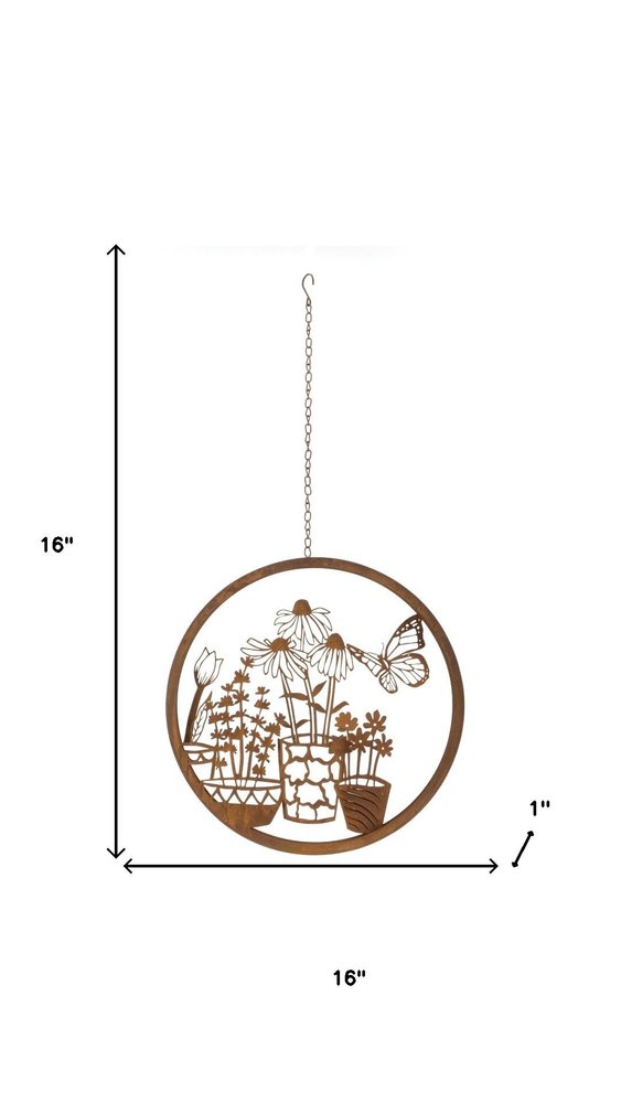 16" Bronze Metal Floral Bouquet Garden Art