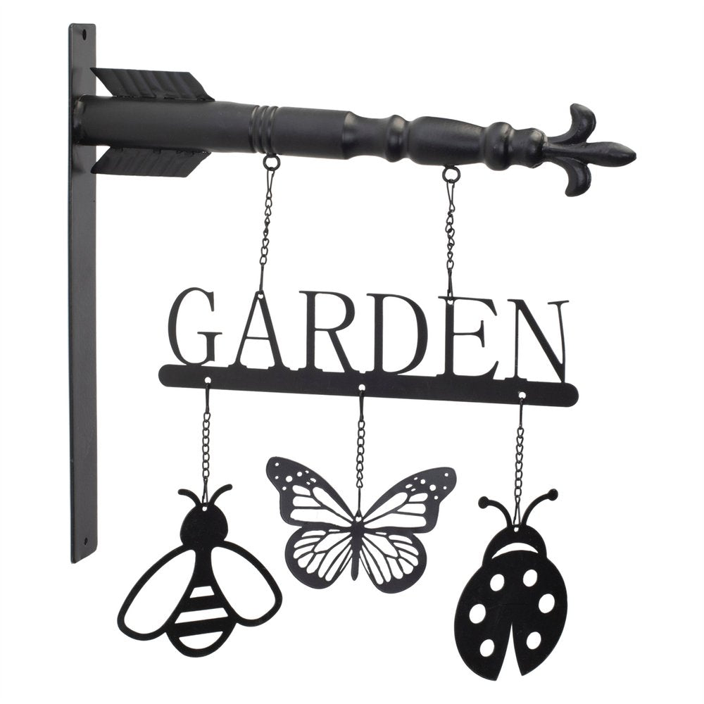 2" Black Metal Garden Sign