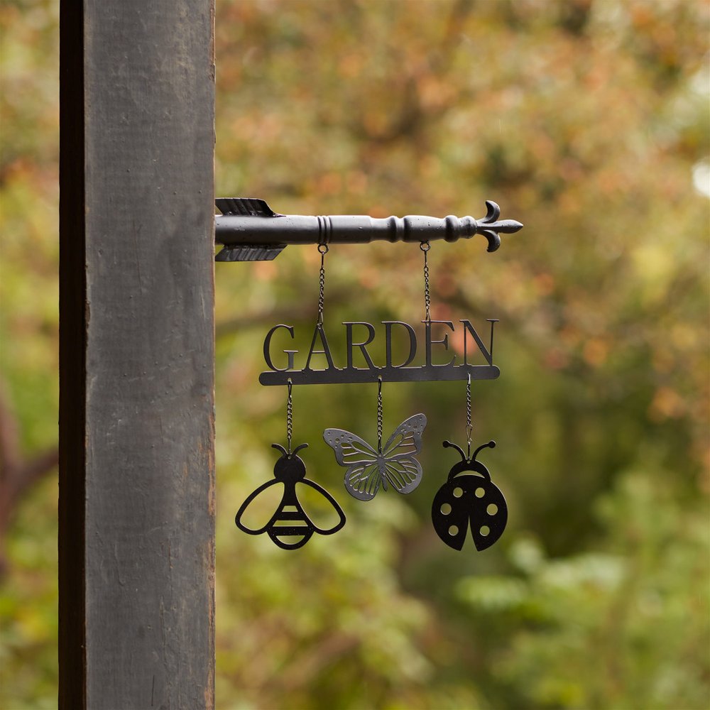 2" Black Metal Garden Sign