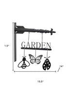 2" Black Metal Garden Sign