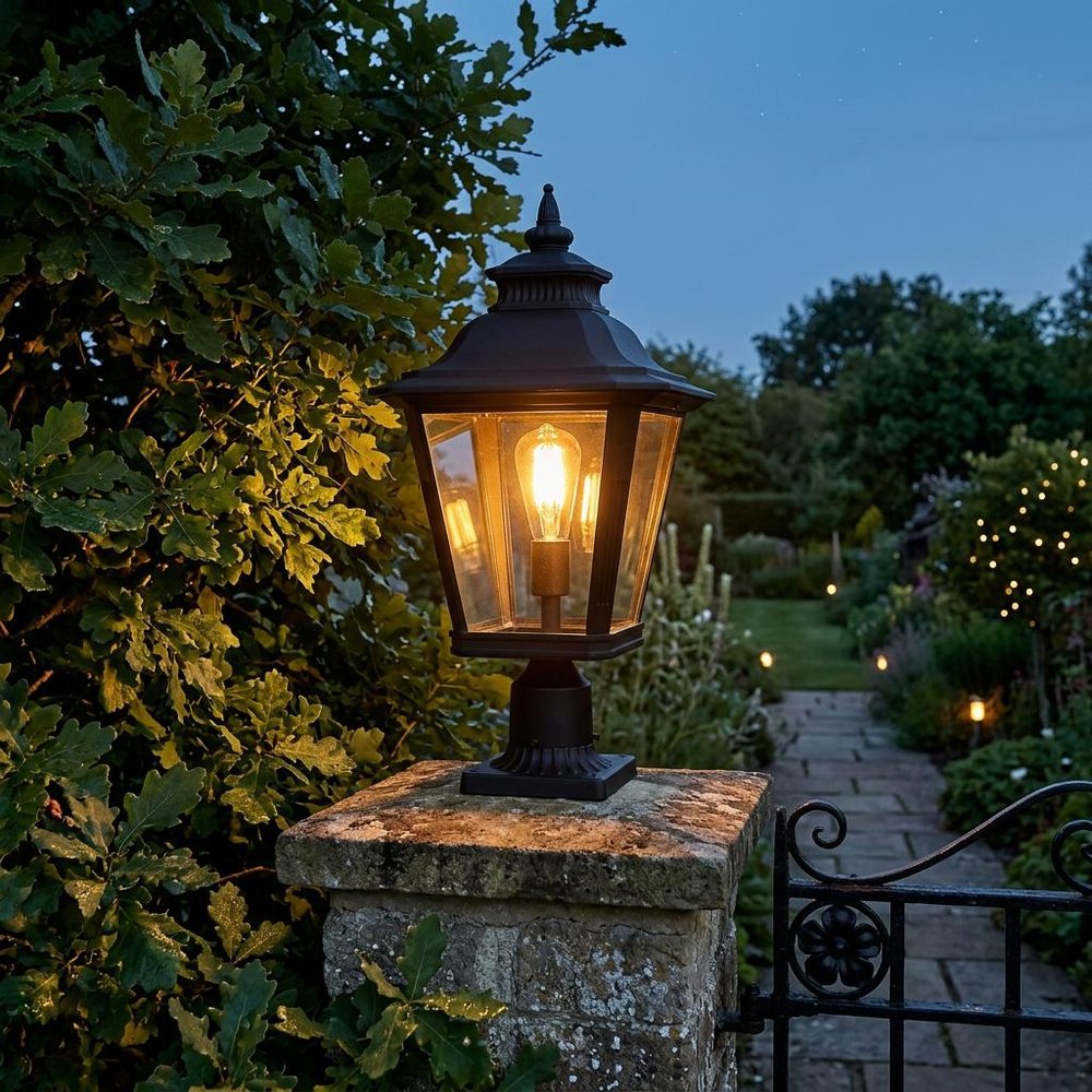 Black Transparent Outdoor Hanging Light With Clear Shades