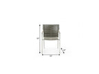 Set of Four Light Brown And Silver Woven Steel Outdoor Arm Chairs