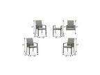 Set of Four Light Gray Aluminum Outdoor Arm Chairs