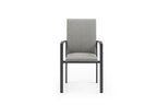 Set of Four Light Gray Aluminum Outdoor Arm Chairs