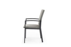 Set of Four Light Gray Aluminum Outdoor Arm Chairs
