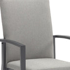 Set of Four Light Gray Aluminum Outdoor Arm Chairs