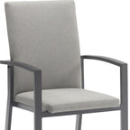 Set of Four Light Gray Aluminum Outdoor Arm Chairs