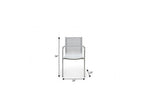 Set of Four Light Gray Steel Sling Outdoor Arm Chairs