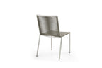Set of Four Light Brown And Silver Woven Steel Outdoor Dining Chairs
