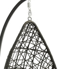 40" Dark Gray Aluminum Outdoor Rocking Egg Chair with White Cushion