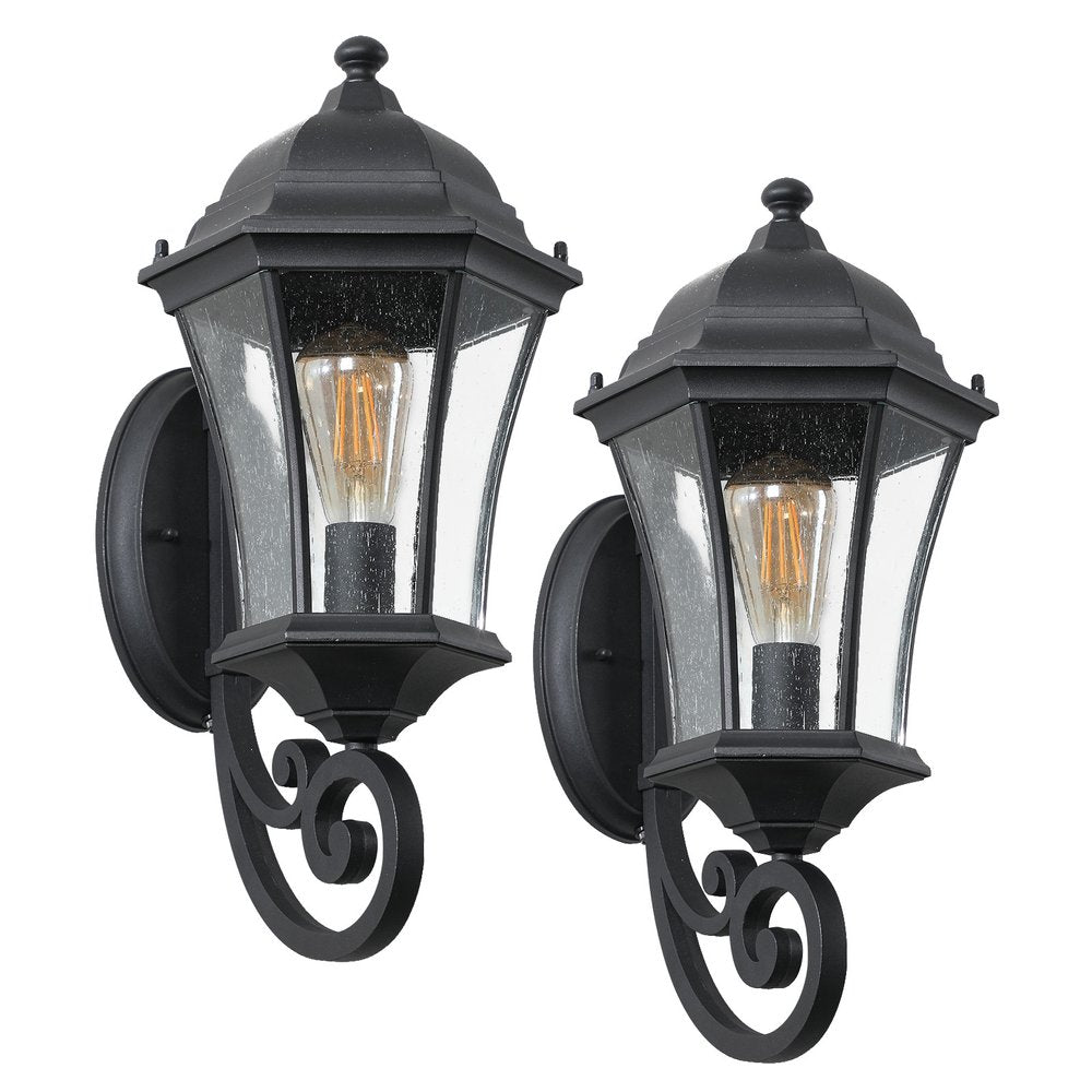 Black Transparent Outdoor Hanging Light With Clear Shades
