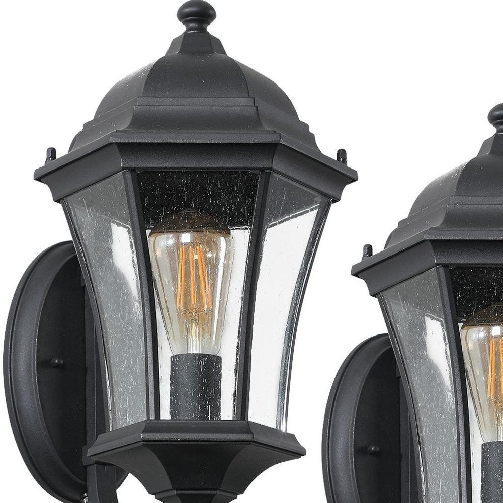 Black Transparent Outdoor Hanging Light With Clear Shades