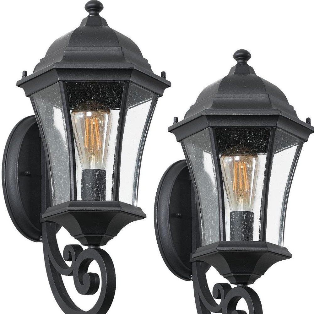 Black Transparent Outdoor Hanging Light With Clear Shades