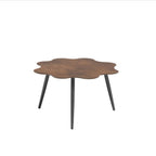 28" Brown and Dark Gray Wood and Aluminum Specialty Outdoor Side Table