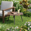 28" Brown and Dark Gray Wood and Aluminum Specialty Outdoor Side Table