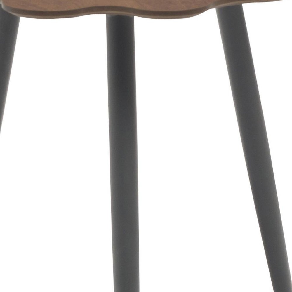 18" Brown and Dark Gray Wood and Aluminum Specialty Outdoor Side Table