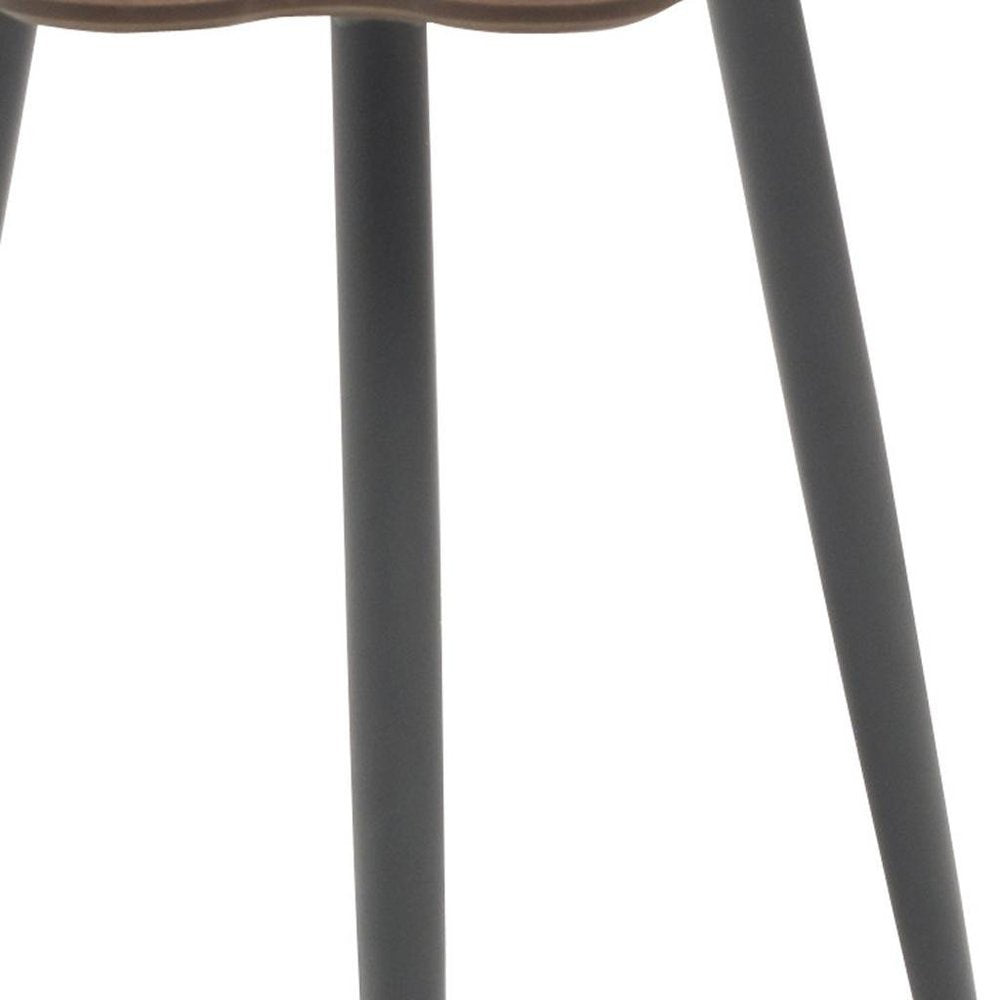 18" Brown and Dark Gray Wood and Aluminum Specialty Outdoor Side Table