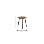 18" Brown and Dark Gray Wood and Aluminum Specialty Outdoor Side Table