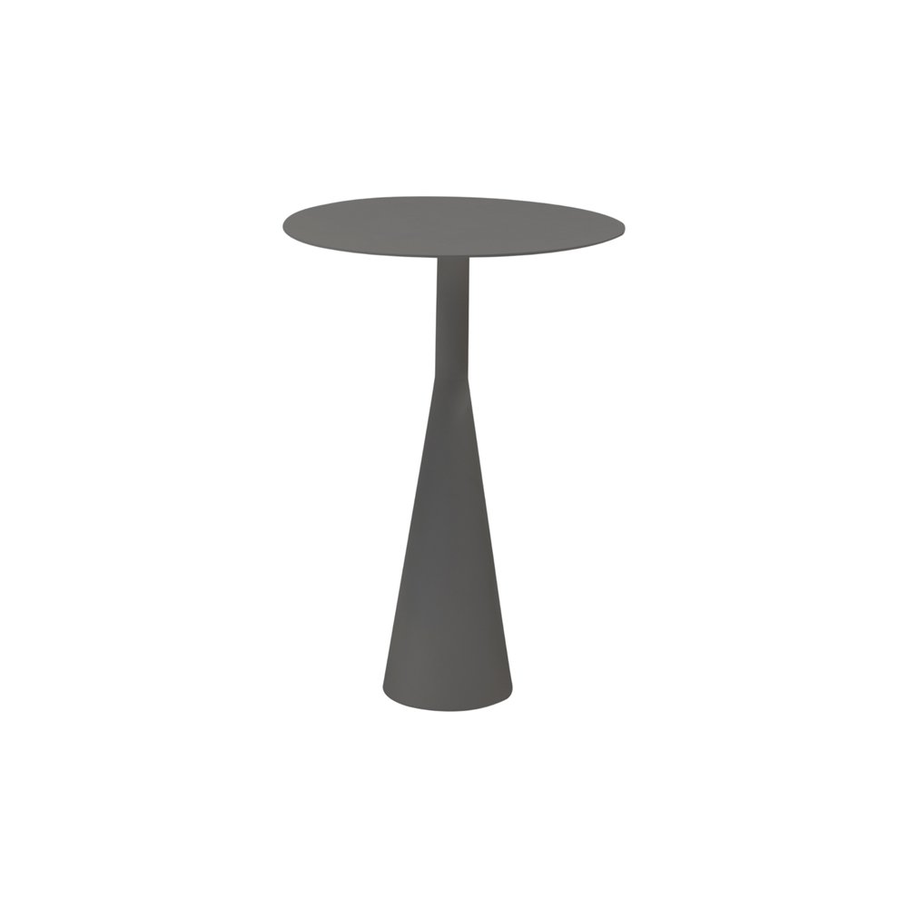 20" Dark Gray Aluminum Round Outdoor Side Table