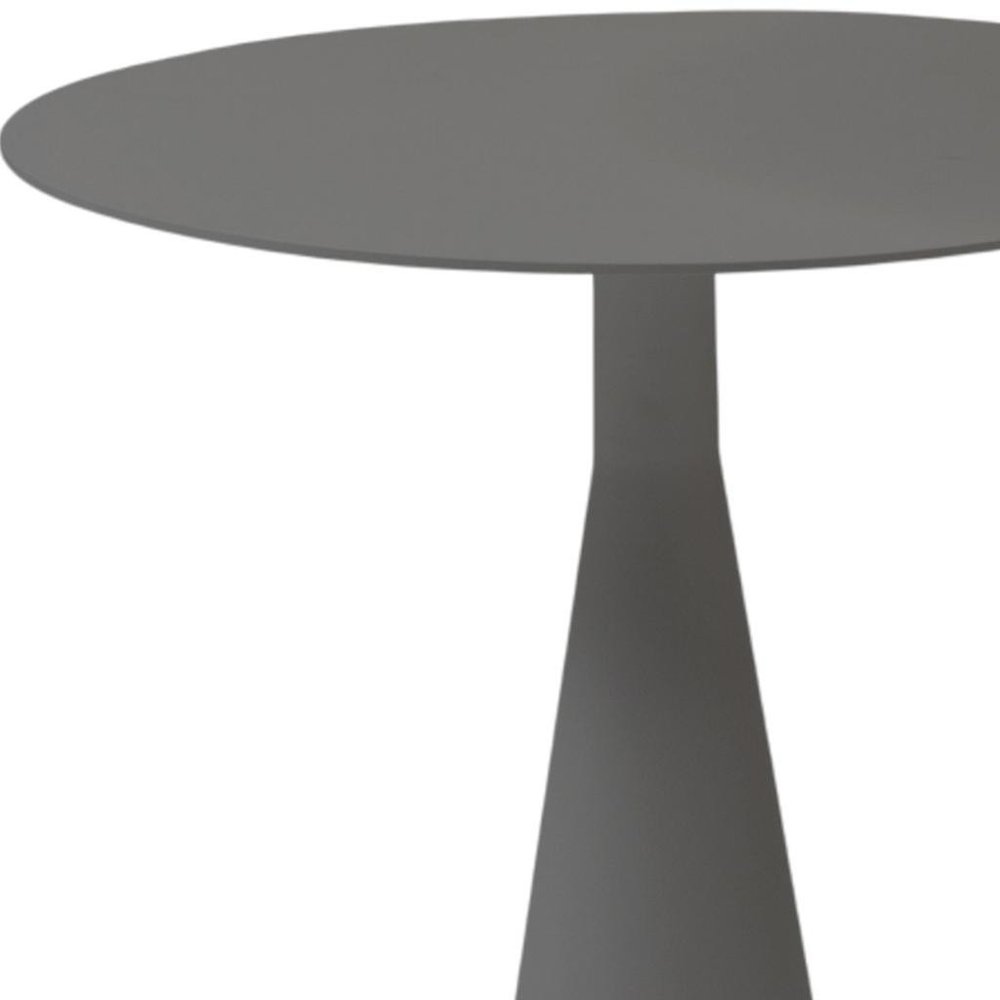 20" Dark Gray Aluminum Round Outdoor Side Table