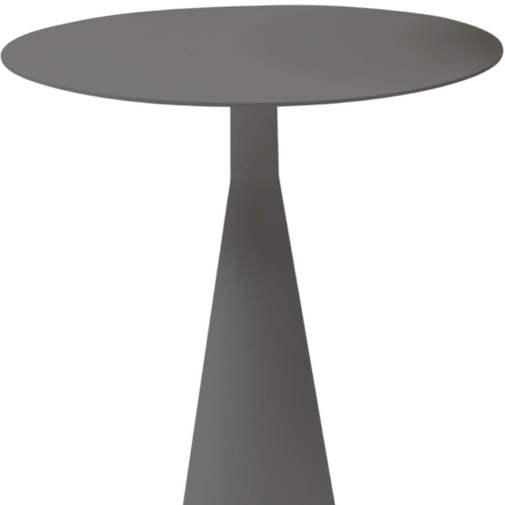 20" Dark Gray Aluminum Round Outdoor Side Table