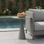 20" Dark Gray Aluminum Round Outdoor Side Table