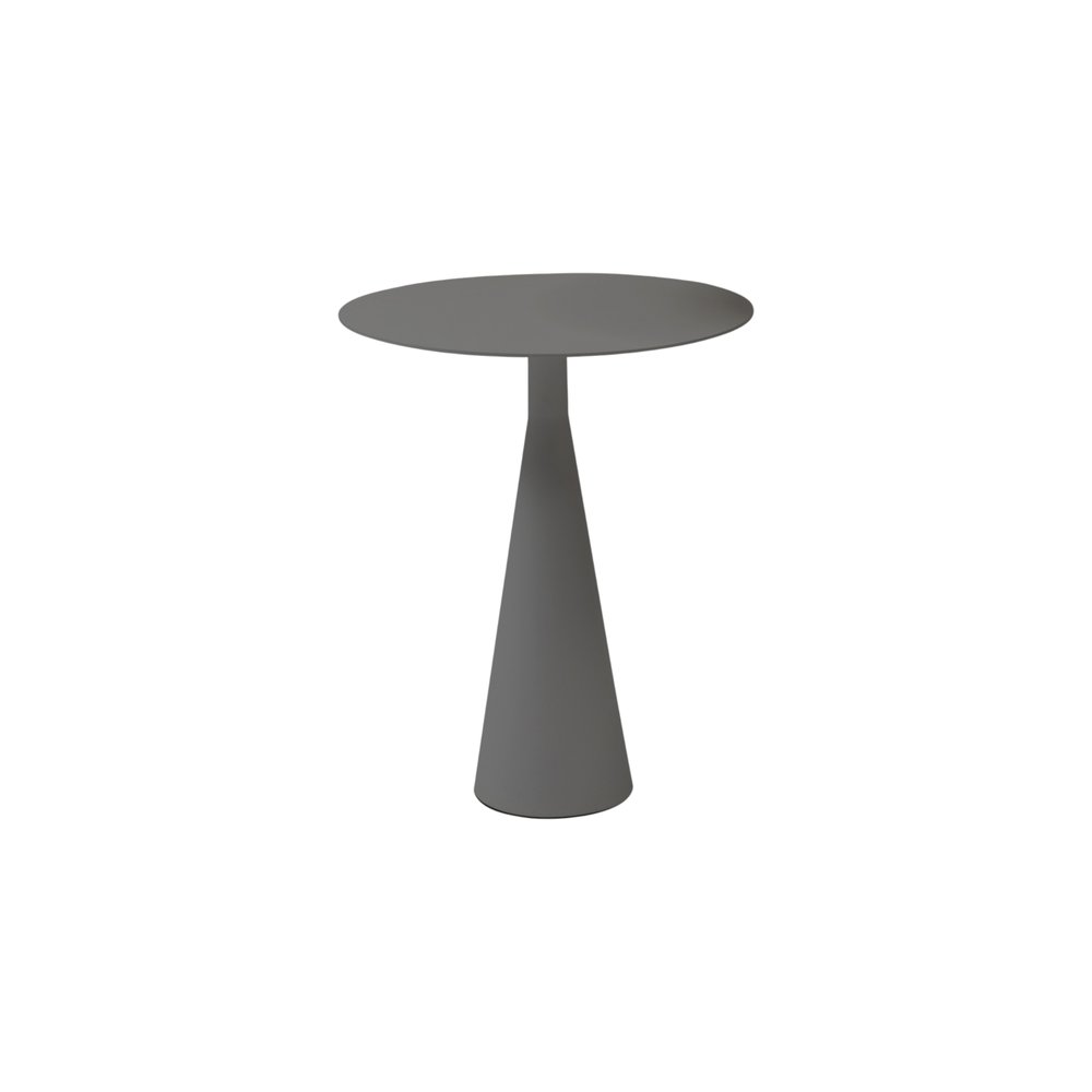 20" Dark Gray Aluminum Round Outdoor Side Table