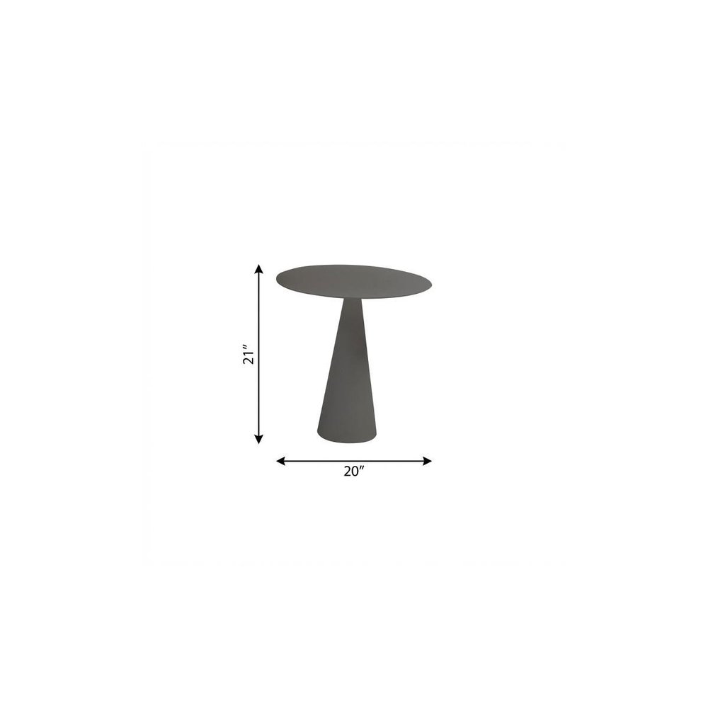 20" Dark Gray Aluminum Round Outdoor Side Table