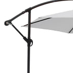 9.5' White Polyester Hexagonal Cantilever Patio Umbrella with Stand