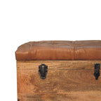 18" Brown Solid Wood Storage Bench