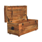 18" Brown Solid Wood Storage Bench