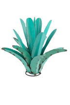 20" Turquoise Metal Succulent Garden Art