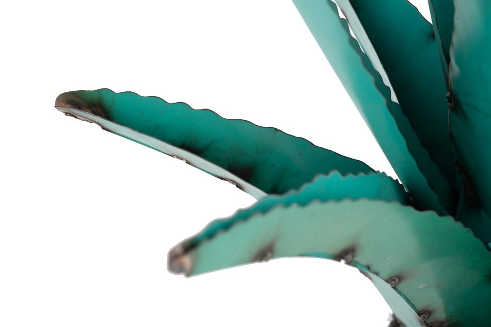 20" Turquoise Metal Succulent Garden Art