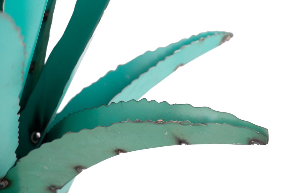 20" Turquoise Metal Succulent Garden Art