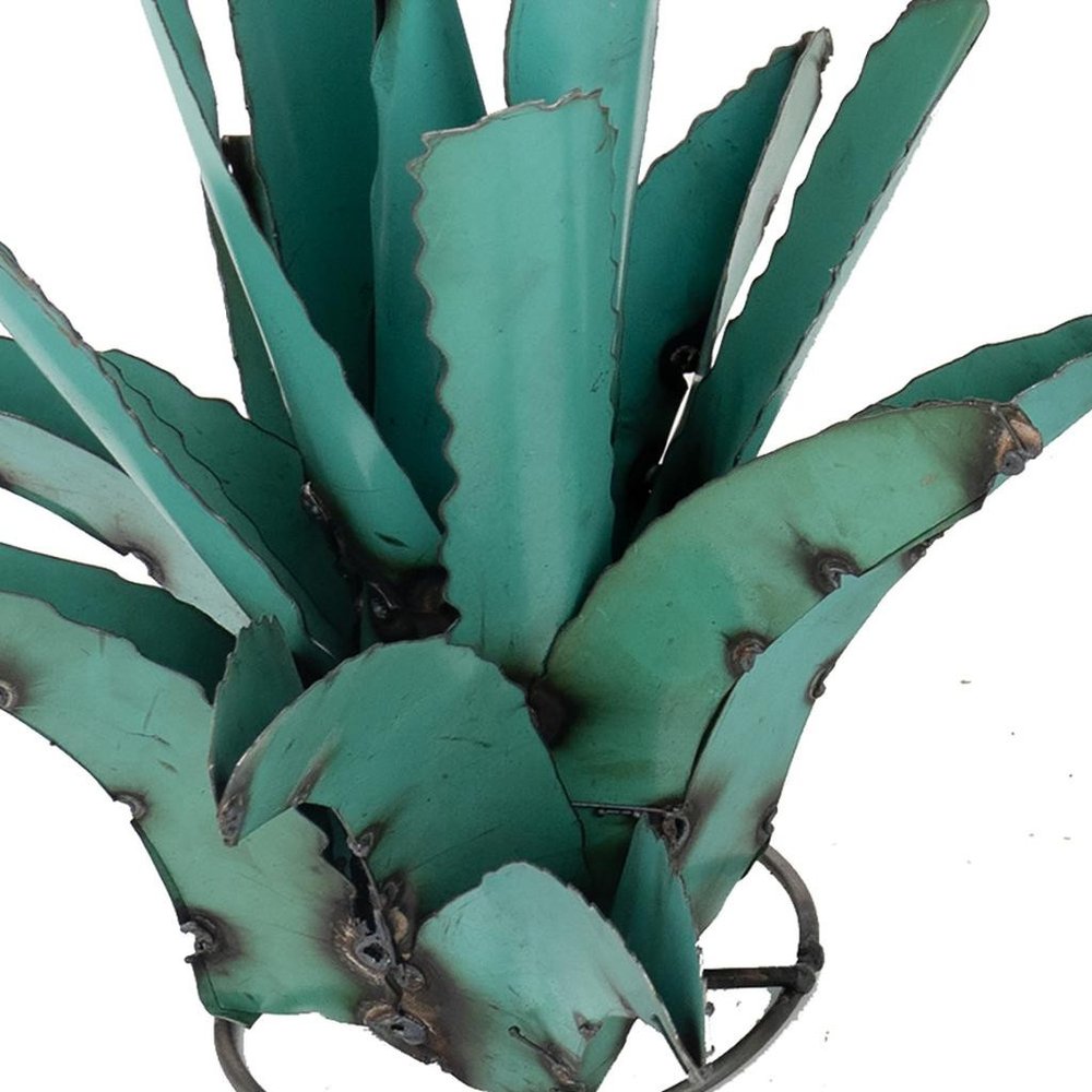 20" Turquoise Metal Succulent Garden Hanging Wall or Door Decor
