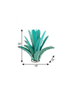 20" Turquoise Metal Succulent Garden Hanging Wall or Door Decor