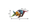 18" Rainbow Metal Armadillo Garden Hanging Wall or Door Decor