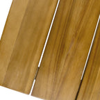 47" Walnut and Brown Wood and Iron Outdoor Bar Table