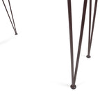 47" Walnut and Brown Wood and Iron Outdoor Bar Table