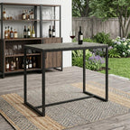 51" Gray Wood and Iron Outdoor Bar Table