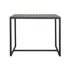 51" Gray Wood and Iron Outdoor Bar Table