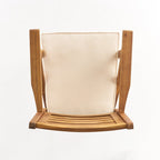 30" Natural Solid Wood Outdoor Bar Height Chair