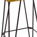 Set of Two 30" Brown and Natural Solid Wood Low Back Outdoor Bar Height Chairs