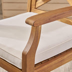 Set of Two 30" Brown Solid Wood Outdoor Bar Height Chairs