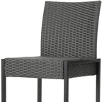 Set of Two 30" Gray Iron Outdoor Bar Height Chairs