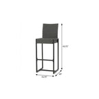 Set of Two 30" Gray Iron Outdoor Bar Height Chairs
