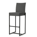 Set of Two 30" Gray Iron Outdoor Bar Height Chairs