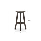 Set of Two 30" Dark Gray Solid Wood Backless Outdoor Bar Height Chairs