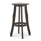 Set of Two 30" Dark Gray Solid Wood Backless Outdoor Bar Height Chairs